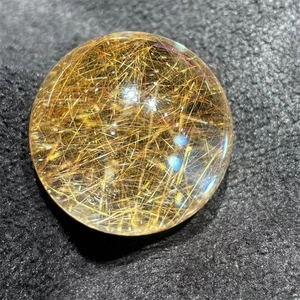 Bola de cristal curativa de cuarzo rutilado esfera rutilada oro transparente natural superior 59,5 mm - Imagen 1 de 10