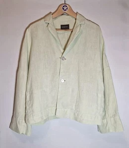 Oska Linen Jacket Regular Fit UK 12-14 / Size 3 Pale Lime Blazer Lagenlook - Picture 1 of 9
