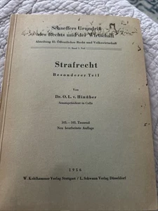 Strafrecht Besonderer Teil By Dr. O. L. v. Hinuber Vintage Book In German - Picture 1 of 6