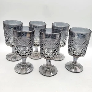 Anchor Hocking Wexford Smoke Claret Wine Goblets Vintage MCM Glasses Vintage (6) - Picture 1 of 10