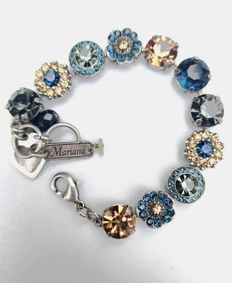 MARIANA BRACELET AUSTRIAN MULTI COLOR SWAROVSKI CRYSTALS 8" LENGTH HANDMADE - Image 1 of 4