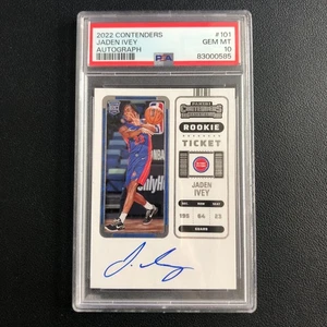 2022-23 Panini Contenders RC Jaden Ivey On Card Auto Rookie Ticket PSA 10 - Bild 1 von 2