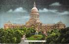 Postcard Texas Austin State Capitol at Night Linen 1940s