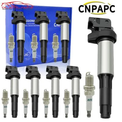 8 Pack Ignition Coil & Spark Plug Set For BMW 550i 650i 750i X5 4.8 UF515 UF522 - Изображение 1 из 4
