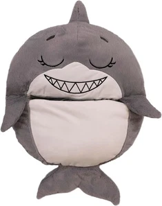 3 in 1 Sleeping Bag Plush - LARGE SIZE! Grey Shark - Picture 1 of 2