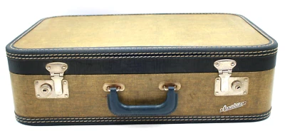 Maleta equipaje para pasar la noche 6x14x21" vintage azul real y tweed MCM CARILITE Foto 1 de 4