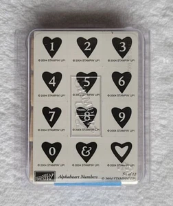 Juego de 12 estampillas de goma Stampin Up NÚMEROS ALFAHEART - Imagen 1 de 2