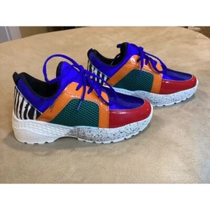 Qupid Bright Colorblock Platform Sneakers; Size 7 - Picture 1 of 8