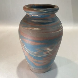Antique Mission Swirl NILOAK POTTERY VASE Signed 6” Arts & Crafts Oak Period - Picture 1 of 8