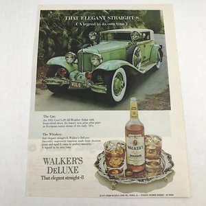 Vtg 1973 Walkers Deluxe Bourbon Straight 8 Advertising Art - Picture 1 of 4