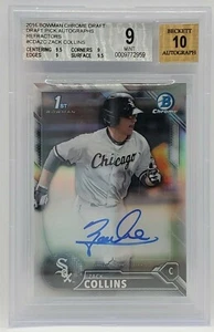 2016 Bowman Chrome Draft Refractor /499 BGS 9 Auto 10 - ZACK COLLINS - White Sox - Bild 1 von 2