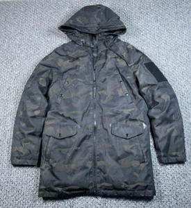 Alpha Industries Camouflage Duck Down Parka Jacket Adult Small Green Black - Picture 1 of 19