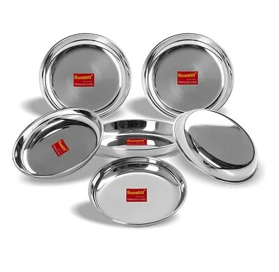 Set Mit 6 Edelstahl Schwere Dicke M Wüste Halwa Teller 17 CM Durchmesser - Bild 1 von 4