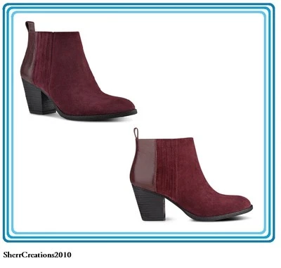 Nuevo en caja Bota Nine West Fiffi Pull-On Vino Borgoña Gamuza Para Mujer Talla 9.5  Foto 1 de 2