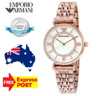 EMPORIO ARMANI CLASSIC AR1909 MOTHER OF PEARL ROSE GOLD LADIES WATCH - image 1 of 4