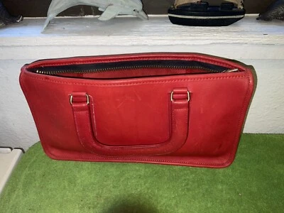 Bolso de mano de cuero rojo vintage Coach original de Nueva York bolso raro bolso azafatas Foto 1 de 4