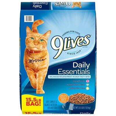 Comida seca para gatos Daily Essentials con sabores de pollo, carne y salmón, bolsa de 15,5 lb Foto 1 de 4