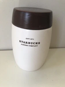 Tarro de galletas Starbucks 2010 frasco de grano de café golosinas para mascotas tapa marrón 7""H - Imagen 1 de 4