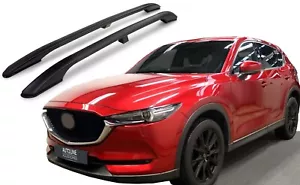 Black Aluminium Roof Rack Rails Side Bars To Fit Mazda CX-5 (2018+) - Picture 1 of 3