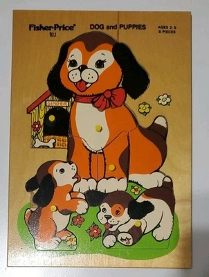 Rompecabezas de colección Fisher Price 511 - 1979 Dog & Puppies Quaker Oats Co. 8 piezas edades 2-5 Foto 1 de 4