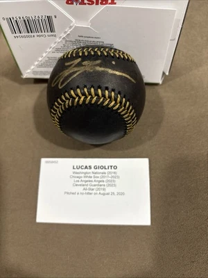 Lucas Giolito Firmado Auto Rawlings Oficial MLB Béisbol Fanáticos Certificado de Autenticidad Foto 1 de 4
