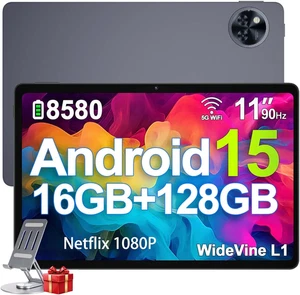 U11 Tablet Android 15 Ultimo, 11 Pollici IPS, 16GB+128GB/TF 2TB Octa-Core, 8580M - Foto 1 di 12