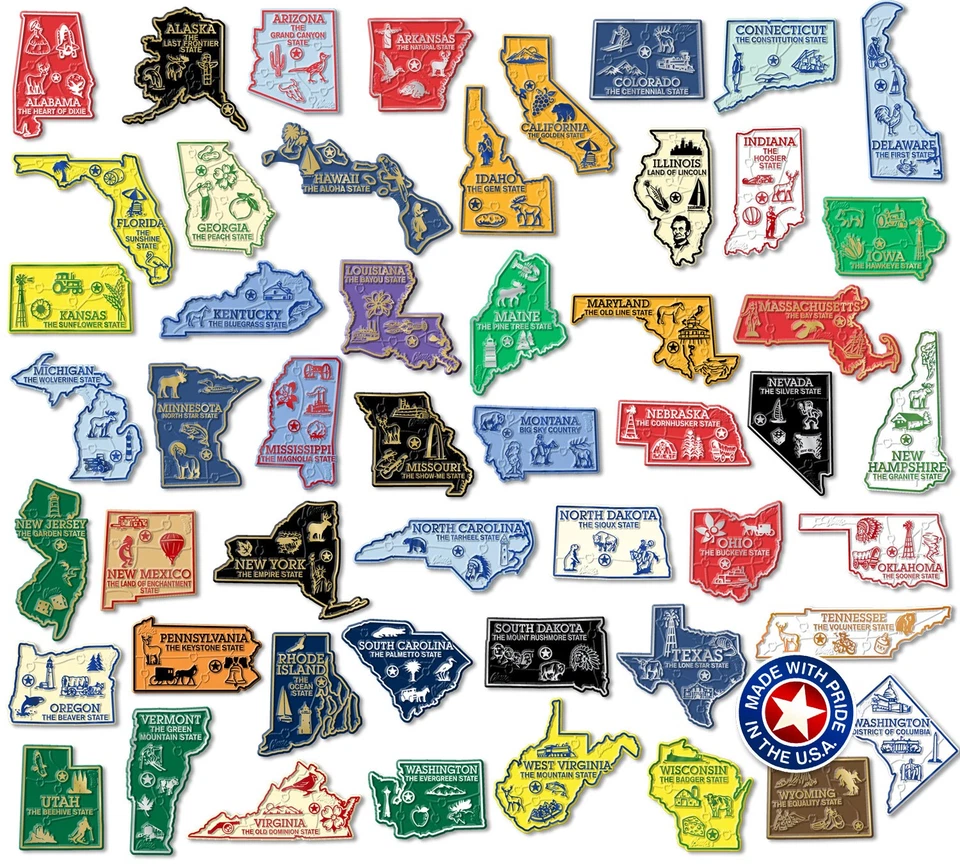 Complete Refrigerator Magnets State Map Magnet Collection