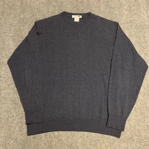 I Levrieri Sweater Mens XL Gray Blue Cable Knit Cashmere Silk Italy VTG - Picture 1 of 7