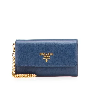 PRADA With Chain strap Mini Wallet 1MC015 Women 【Used】 - Picture 1 of 11