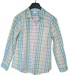 J. Crew Pastell Baumwolle Gingham Knopfleiste Hemd Größe Medium - Bild 1 von 9