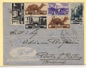 30.07.1937 Aerogramma da Dessiè per Ponte S. Pietro - Picture 1 of 1