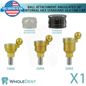 Accesorio de bola angulada 30 ° Tapas de silicona estándar Implante dental Int Hex - Imagen 1 de 3