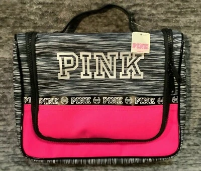 Victoria's Secret Rosa Maquillaje Estuche de Viaje Colgante Ducha Carrito Gris Marl Rosa  Foto 1 de 4
