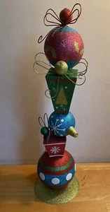 VINTAGE RARO MOLO 1 IMPORTAZIONE PALLA DI NATALE DECORAZIONE STATUA 20,75” - Foto 1 di 9