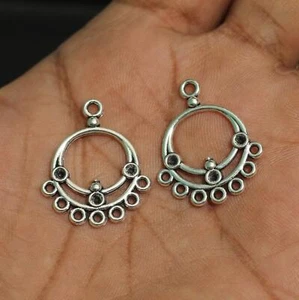 2 pares de componentes de pendientes de plata alemanes de 1 pulgada - Imagen 1 de 9