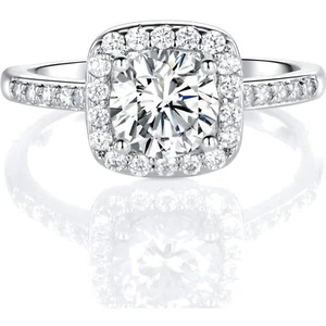 Timeless 18K Gold Plated Halo Engagement Ring with Cubic Zirconia - Sizes 4.5-10 - Picture 1 of 1