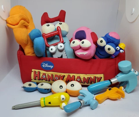 WORN Vintage Rare Disney Store Handy Manny Toolbox with Tolls Plush And Toys Cover