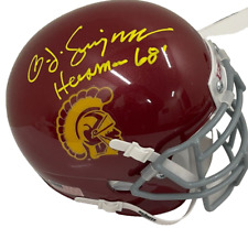 OJ Simpson Signed USC Trojans Mini Helmet Heisman Inscription Autograph JSA