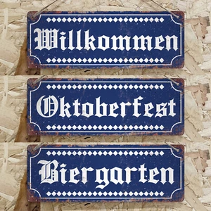 Oktobberfest - Metal Signs. Vintage worn rusty look print. Beer Party Small - Picture 1 of 12