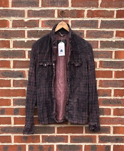 All Saints Mens FUTILE Leather Shirt / Jacket MEDIUM suede Biker A414 - Picture 1 of 10