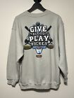 Vintage Big Ball Sports Give Blood Play Hockey Sweatshirt Grey Size M 1997