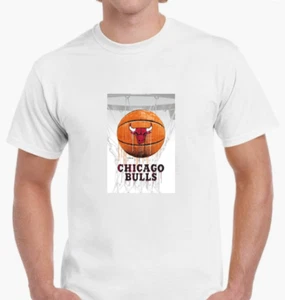 Chicago Bulls T-Shirt Herren Large Weiß Grafik Rundhals Kurzarm Freizeit - Bild 1 von 1