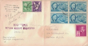 1947 Boston, MA Registered Cover Sent to Buffalo, NY with Great Mixed Franking - Picture 1 of 2