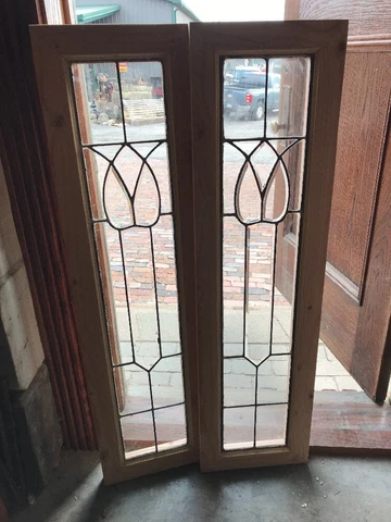 SG 1712 match Pair antique beveled center tulip sidelight windows 12.75 546.5 Cover