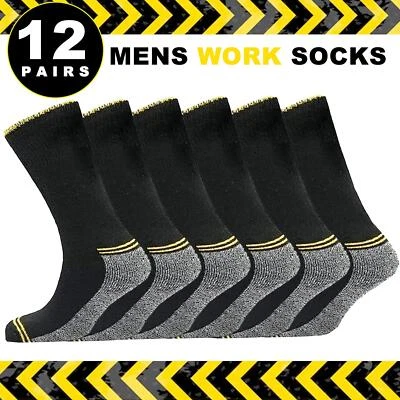UNBRAND Mens Diabetic Socks Work Heavy Duty Gentle Soft Grip Top Non Elastic 3,6,12 Pair