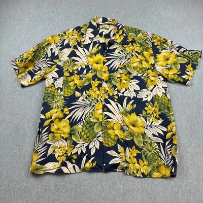Camisa de Colección Reyn Spooner Hombres Grande Floral Hawaiana 100% Hilado Cuello Rayón Lazo Foto 1 de 4