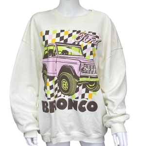 Grayson Threads Ford Bronco Graphic White Sweatshirt Oversized Fit Womens Sz XL - Picture 1 of 7