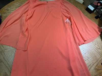 Алиса + Оливия Одетта развевающийся рукав персиковое шифоновое платье новый с Ярлыками маленький - Изображение 1 из 4