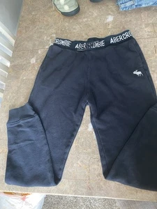 Abercrombie Kids Blue Sweatpants Comfortable Size L 13 / 14 Moose Stitched Logo - Picture 1 of 5