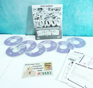Vintage Software 70,000 MultiMedia Graphics Pack 7 CDROMs Windows 95 W/Manual - Picture 1 of 5